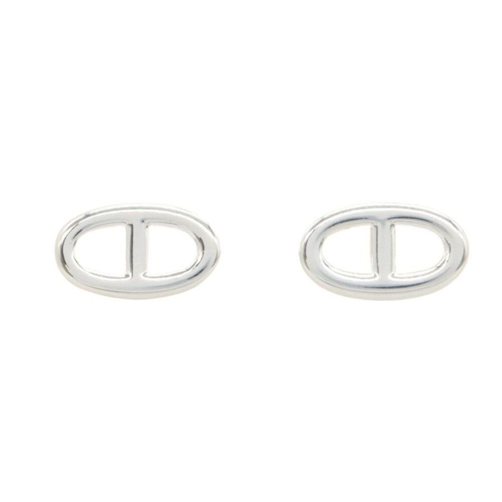 Hermes Chaine dAncre Silver Earrings